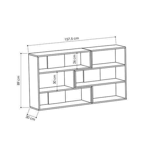Molly Bookcase No.3 - Anthracite - 2 Years Warranty