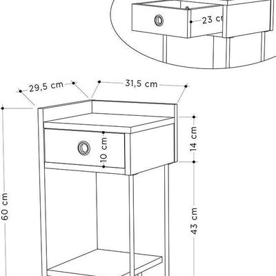 Sirius Nightstand Left Module - White  - 2 Years Warranty