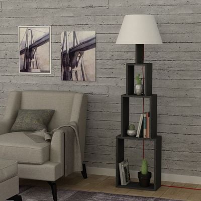 Mourah Tower Floor Lamp  - Anthracite/Linen -2 Years Warranty