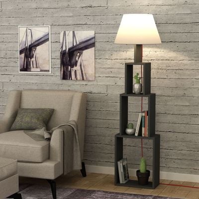 Mourah Tower Floor Lamp  - Anthracite/Linen -2 Years Warranty