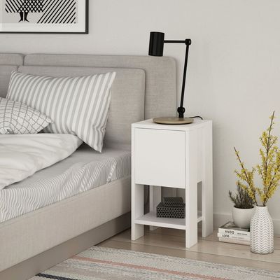 Mourah Ema Nightstand - White - 2 Years Warranty