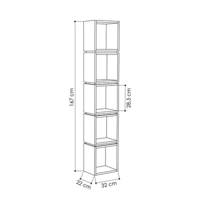 Mourah Multi Corner Bookcase - Oak/White - 2 Years Warranty