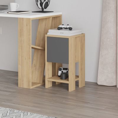 Mourah Ema Nightstand - Oak/Anthracite - 2 Years Warranty