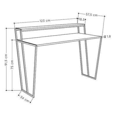 Mourah Pal Working Table With Storage - Anthracite  - 2 Years Warranty