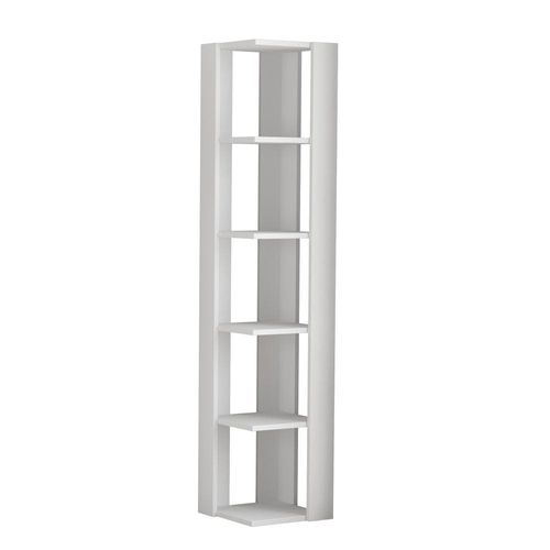Nati Corner Bookcase - White - 2 Years Warranty