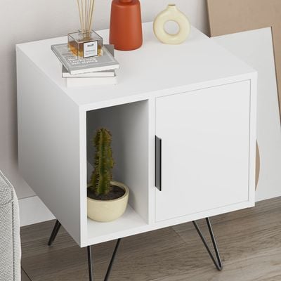 Mourah Glynn Nightstand - White/White - 2 Years Warranty