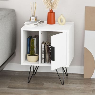 Mourah Glynn Nightstand - White/White - 2 Years Warranty