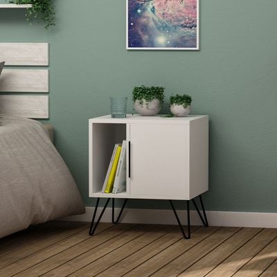 Mourah Glynn Nightstand - White/White - 2 Years Warranty