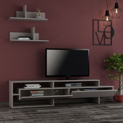 Mourah Gara TV Unit Up To 60 Inches With Storage - Light Mocha - 2 Years Warranty