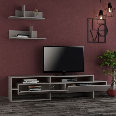 Gara TV Unit Up To 60 Inches With Storage - Light Mocha - 2 Years Warranty