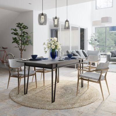 Mourah Pal Dining Table - Anthracite - 2 Years Warranty