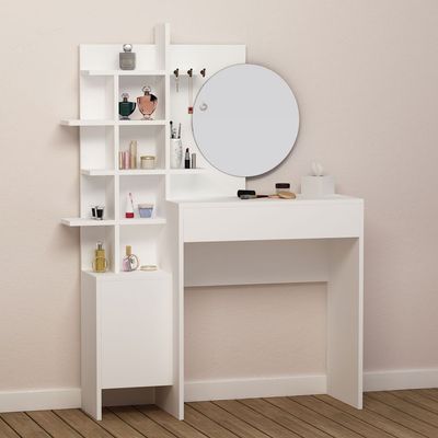 Mup Dressing Table With Storage - White - 2 Years Warranty