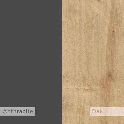 Niho Bookcase - Oak/Anthracite - 2 Years Warranty
