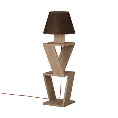 Mourah Kozena Side Floor Lamp - Oak/Brown  -2 Years Warranty