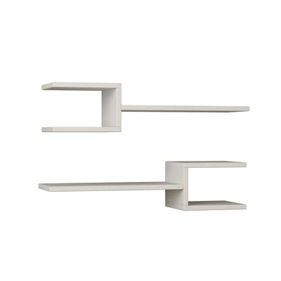 Mourah Fork Wall Shelf Set Of 2 - White - 2 Years Warranty