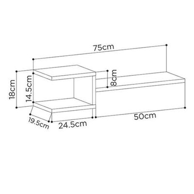 Mourah Fork Wall Shelf Set Of 2 - White - 2 Years Warranty