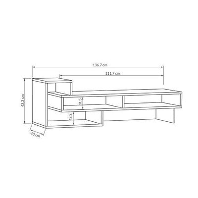 Mourah Tetra Tv Stand Up To 43 Inches With Storage - White - 2 Years Warranty