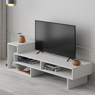 Mourah Tetra Tv Stand Up To 43 Inches With Storage - White - 2 Years Warranty