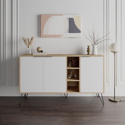 Mourah Clara Console - Oak/White - 2 Years Warranty