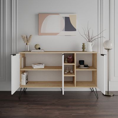 Mourah Clara Console - Oak/White - 2 Years Warranty