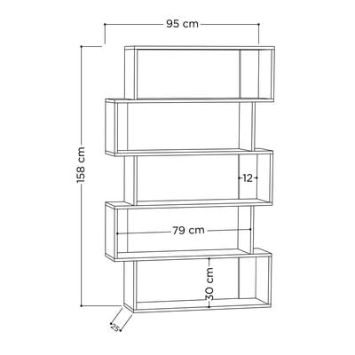 Mourah Oxford Bookcase - White - 2 Years Warranty