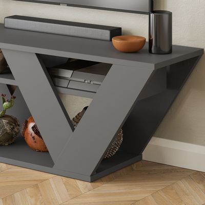 Mourah Pipralla Tv Stand Up To 43 Inches With Storage - Anthracite - 2 Years Warranty