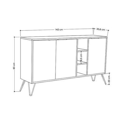 Mourah Clara Console - Oak/Anthracite - 2 Years Warranty