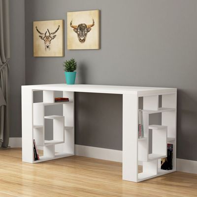 Labirent Working Table With Storage - White  - 2 Years Warranty