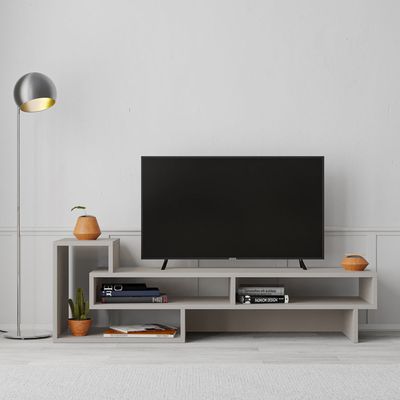 Mourah Tetra Tv Stand Up To 43 Inches With Storage - Light Mocha - 2 Years Warranty