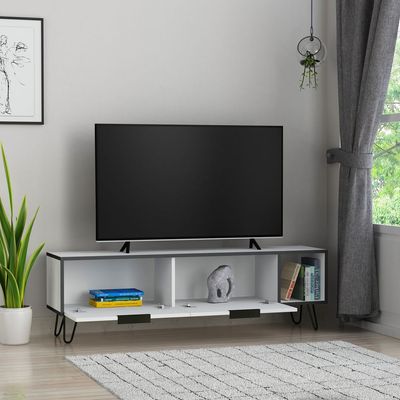 Mourah Furoki Tv Stand Up To 60 Inches With Storage - White/Anthracite - 2 Years Warranty