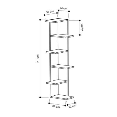 Mourah Saso Corner Bookcase - White - 2 Years Warranty