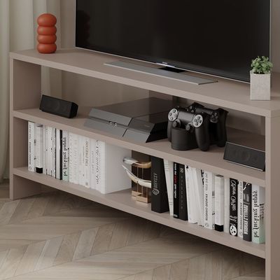 Thales TV Stand Up To 43 Inches With Storage - Light Mocha - 2 Years Warranty
