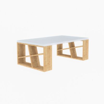 Mourah Honey Coffee Table - White/Oak - 2 Years Warranty