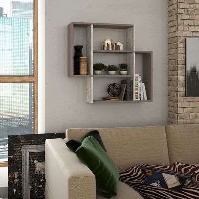 Mourah Mito Wall Shelf - Light Mocha/Ancient White - 2 Years Warranty