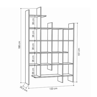 Mourah Manco Bookcase - White - 2 Years Warranty