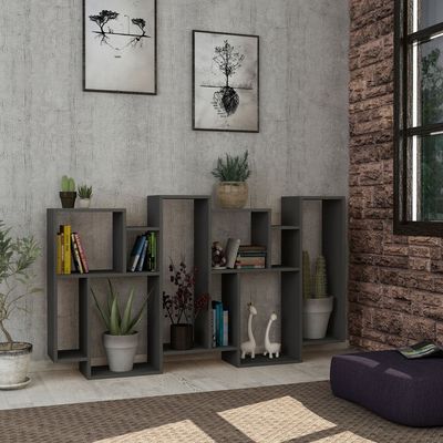 Mourah Karmato Bookcase - Anthracite - 2 Years Warranty