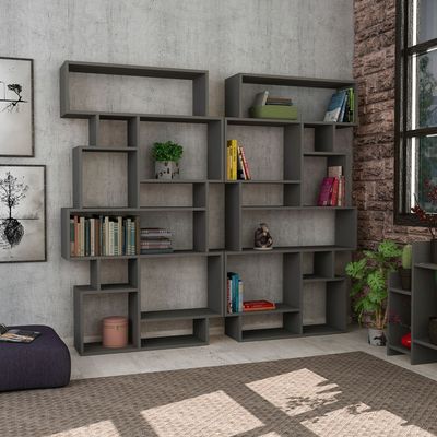 Mourah Karmato Bookcase - Anthracite - 2 Years Warranty