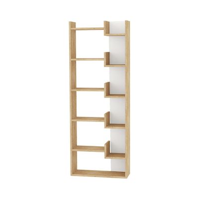 Mourah Oppa Bookcase - Oak/White - 2 Years Warranty