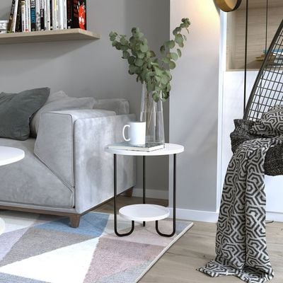 Mourah Corro End Table - White  - 2 Years Warranty