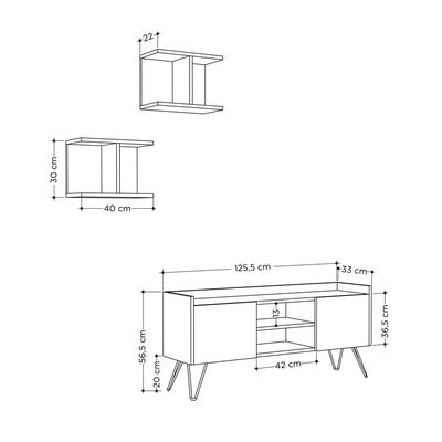 Mourah Klappe Tv Unit Up To 50 Inches With Storage - Light Mocha/Anthracite - 2 Years Warranty