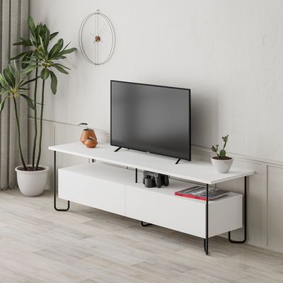 Mourah Cornea Tv Stand Up To 60 Inches With Storage - White - 2 Years Warranty