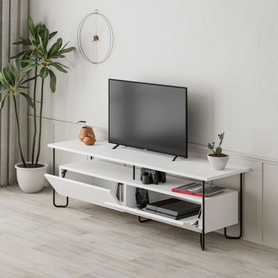 Mourah Cornea Tv Stand Up To 60 Inches With Storage - White - 2 Years Warranty