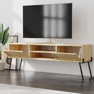 Mourah Naive Tv Stand Up To 55 Inches With Storage - Oak - 2 Years Warranty