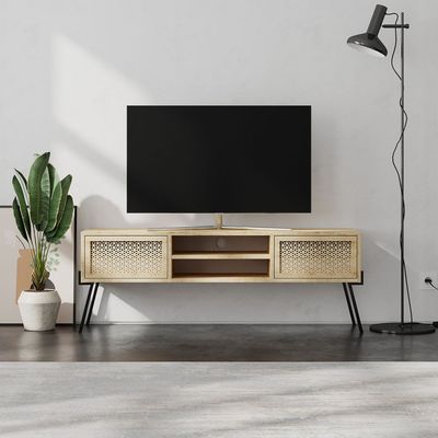 Mourah Naive Tv Stand Up To 55 Inches With Storage - Oak - 2 Years Warranty