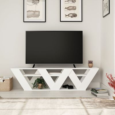 Ralla TV Stand Up To 65 Inches With Storage - White - 2 Years Warranty
