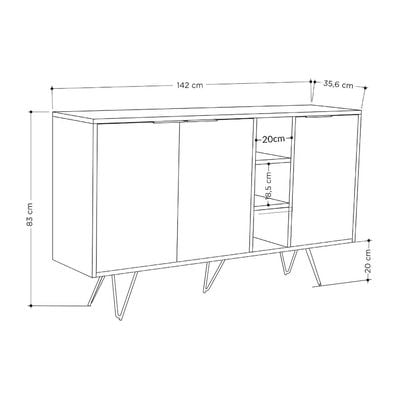 Mourah Clara Console - Oak/Oak - 2 Years Warranty