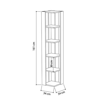 Mourah Nati Corner Bookcase - Light Mocha - 2 Years Warranty