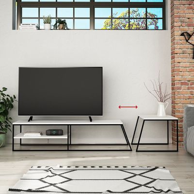 Mourah Pal Tv Stand Up To 60 Inches With Storage - White - 2 Years Warranty