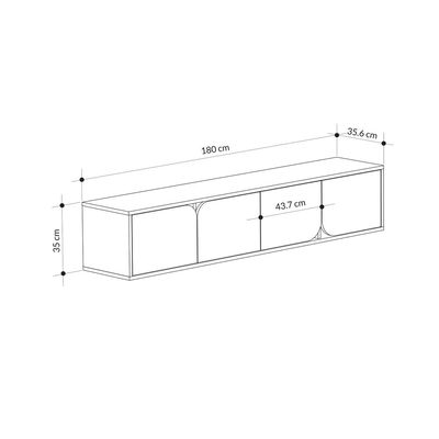 Mourah Spark Tv Stand Up To 70 Inches With Storage - Oak/Anthracite - 2 Years Warranty