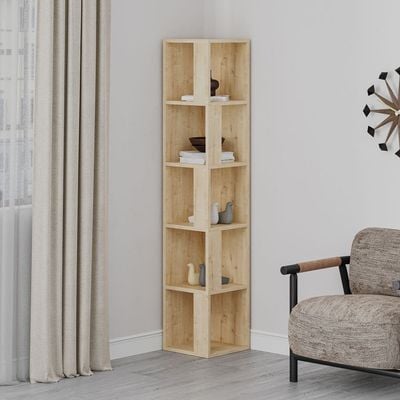 Mourah Piano Corner Bookcase - Oak - 2 Years Warranty